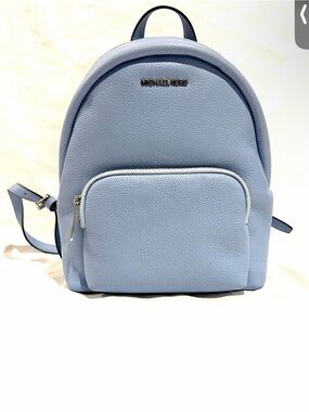 Michael Kors Powder Blue Pebbled Leather Mini Backpack